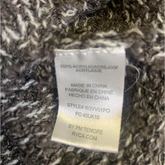 RVCA Sweater Womens Small Brown Tweed 100% Acrylic Skater Chunky Knit Pullover - Picture 6 of 10